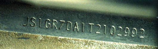 Suzuki False VIN Number