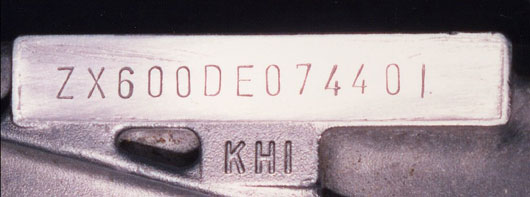 ZX600 False Engine Number